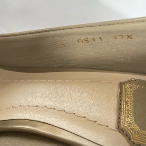 Christian Dior metallic beige buckle heels 37.5 - Picture 14 of 16